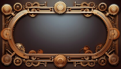 Poster - frame that combines steampunk aesthetics with modern technology