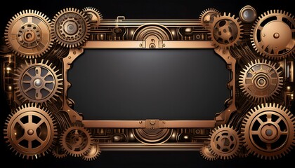 Poster - frame that combines steampunk aesthetics with modern technology
