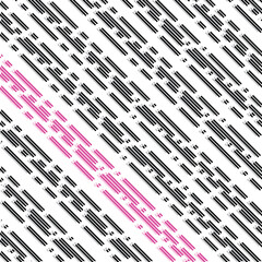 Poster - The broken lines form a dense diagonal texture. One of the stripes is red or pink.