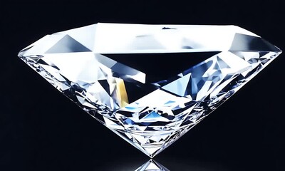 Poster - A stunning cut diamond radiates brilliance and clarity as it catches the light in a jewelry store display
