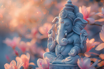 Wall Mural - beautiful statue of god ganesha