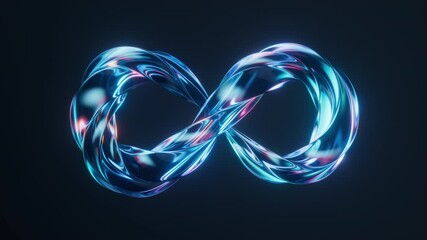 Poster - Flowing mobius belt glass geometry, 3d rendering.