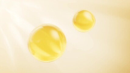 Poster - Golden liquid oil bubble background, 3d rendering.