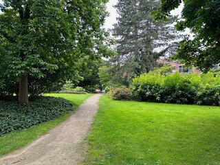 Sticker - Picturesque view of pathway among trees outdoors