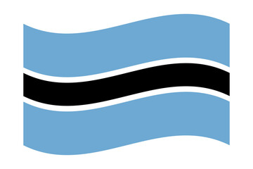 Wall Mural - Vector illustration of wavy Botswana flag on transparent background