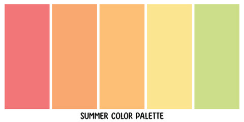Poster - Summer aesthetic stylish design color palettes set. Vector