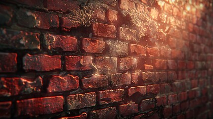 The detailed surface of a brick wall, showing its rough texture. Concept of construction materials and architectural details. Generative Ai.