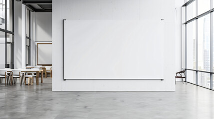 Poster - Office interior featuring a whiteboard on the wall and a conference room in the background