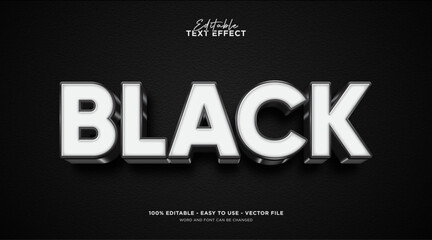 Aufkleber - Editable black text effect, 3d vector mock up