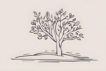 Wall Mural - sketch of tree