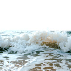 Canvas Print - foam in the sea isolated on white background, vintage, png