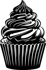 Wall Mural - Cupcake silhouette clipart design illustration