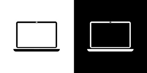 Poster - Laptop sign simple icon vector illustration design on white background