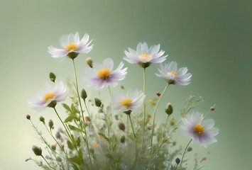 Wall Mural - beautiful bright flowers with empty clean space for text