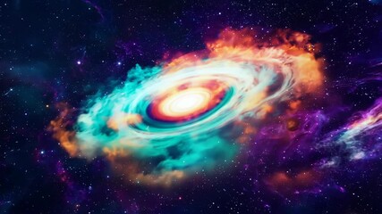Poster - Swirling galaxy in deep space. Cosmic phenomena. Universe exploration and astronomy concept. Travel through outer space. Science fiction