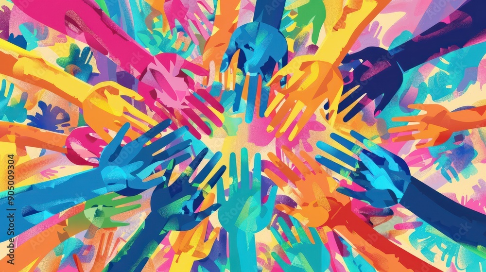 Inclusion diversity icon Diverse Hands in Unity Circle multiple hands ...