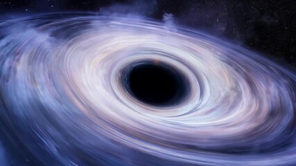 Wall Mural - Black hole swirling in deep space. Cosmic phenomena. Universe exploration and astronomy concept. Travel through outer space. Science fiction animation, visualization