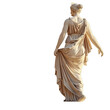 © nsit0108 - Elegant classical style marble statue of a woman walking away from the camera holding her dress