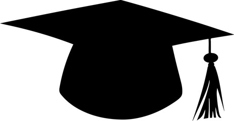 Graduation cap silhouette clipart design illustration