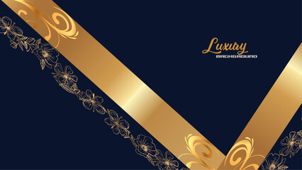 Wall Mural - Blue gold luxury shapes background