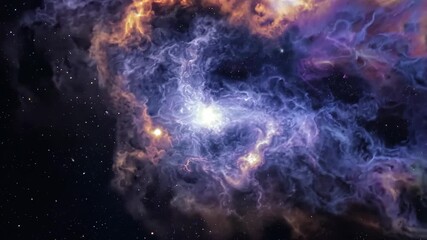 Wall Mural - Colorful cosmic nebula in deep space. Galaxy exploration and universe beauty. Moving through outer space. Banner, poster, wallpaper. Science fiction