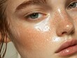 © TPS Studio - Close-Up Portrait of a Woman with Freckles and Dewy Skin Highlighting Natural Beauty and Skincare