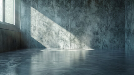 Leinwandbilder - Sunlight is illuminating an empty room with concrete walls and floor