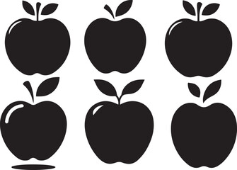 Wall Mural - Apple silhouette with white background .eps