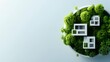© Yuparet - Modern Sustainable Urban Housing with Green Technology and Copy Space for Text