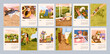 © Good Studio - Calendar design for year, 12 months, seasons. Cute hygge style annual calender templates from january to december. Country nature, landscape, cozy home layouts for wall. Flat vector illustration
