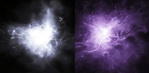 Aufkleber - The graphic contains a purple swirling particle effect on a black, transparent background. The effect is suitable for layer overlay, adding, and screen blending.