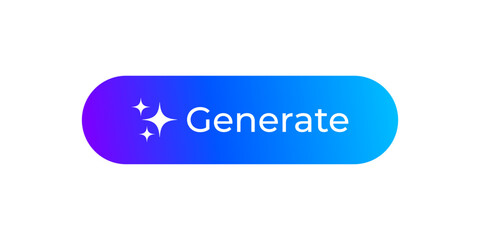 Fototapete - AI generated button for artificial intelligence generate app. Artificial intelligence generate button for web application or AI generation online tool UI