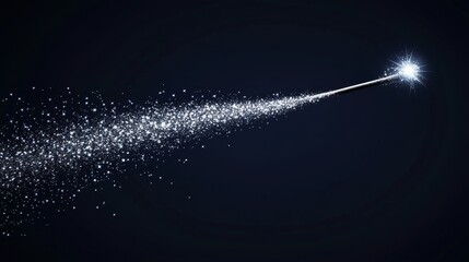 Poster - There is a glowing tip on a magic pencil. As it moves, it leaves a trail of sparkling stars. The background is dark blue with subtle flecks of sparkle on it.