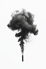 Aufkleber - Black smoke or dust, wavy and swirly on white background. Would work well in compositions containing hot tea, cigarettes, or anything that has to do with smoking.