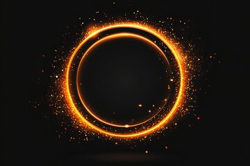 Aufkleber - The image is an abstract 3d illustration neon background. It shows luminous swirling. It shows glowing spirals. It shows black elegance. It shows halo around. Sparks particles. Space tunnel. LED