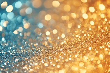 Fototapete - Glittery Christmas Abstract Background With Lighting And Bokeh