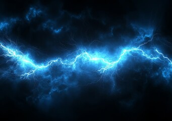 Poster - Lightning background with blue fractals, abstract electrical design