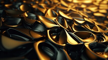 Wall Mural - Abstract Gold and Black Metallic Surface
