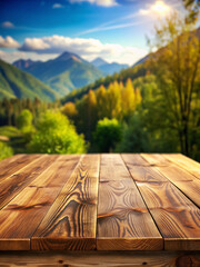 wooden table in the park