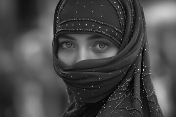 Veiled muslim woman