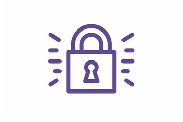 Poster - Simplistic digital padlock icon on a clean background, representing the essence of cybersecurity in a minimalistic design.