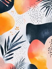 Poster - A colorful abstract painting with a lot of dots and splatters