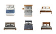 © KimlyPNG - Collection of low-Profile Bed front view full length isolate on transparency background