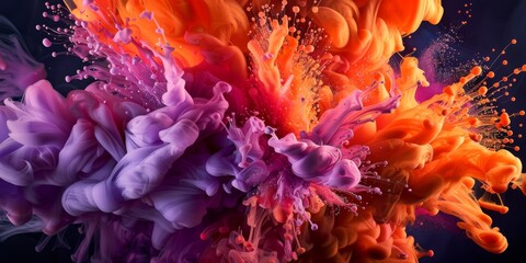 Wall Mural - a vibrant and dynamic explosion of colorful abstract smoke and paint swirls galore