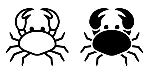 Aufkleber - ofvs661 OutlineFilledVectorSign ofvs - crab vector icon . isolated transparent . outline and filled version . AI 10 / EPS / PNG . g12007