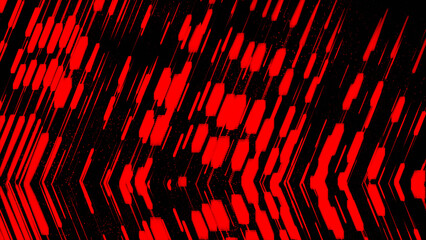 Aufkleber - Beautiful flow of shining short diagonal lines on black background, Wave of red particles. Abstract fire background with a dynamic wave.