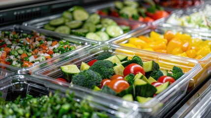 Poster - Colorful fresh vegetables in plastic containers