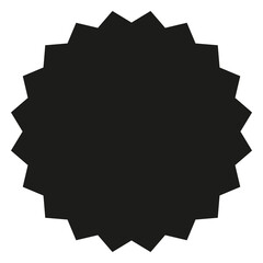 Poster - PNG black circle, jagged shape transparent background