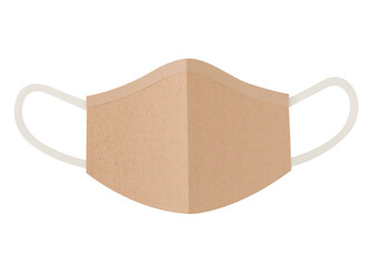 Poster - Paper craft surgical mask element light brown transparent png