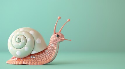 Sticker - A cartoon snail with a green and white shell.